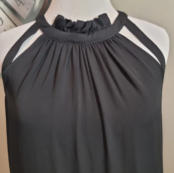 NWOT Etcetera Black Chiffon Sleeveless Blouse SIZE 00 - Picture 5 of 10
